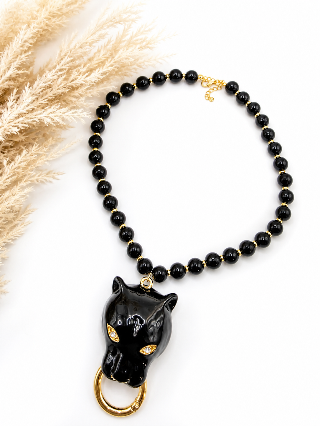 Collar Pantera elegante Vidrio Real - size 18inch