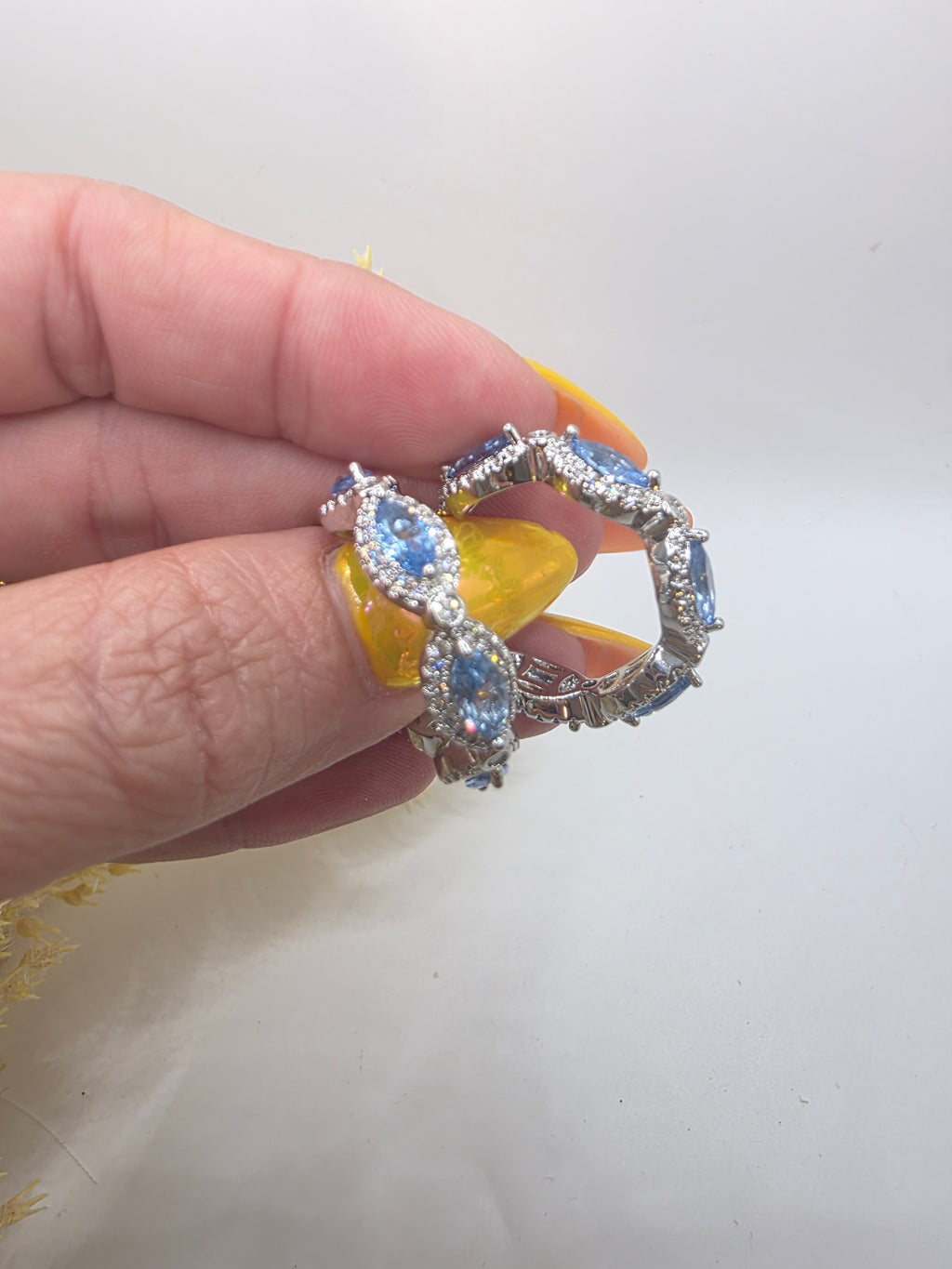 Artes Azul en Silver Vidrio Real