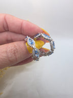Artes Azul en Silver Vidrio Real