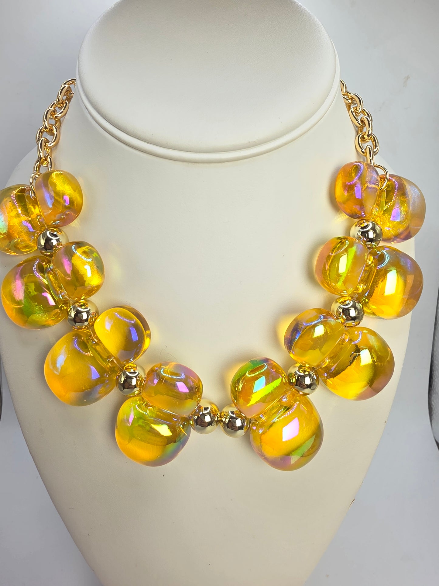 Gargantilla Bolas de Agua de verano  Rosa/ Azul / Amarillo