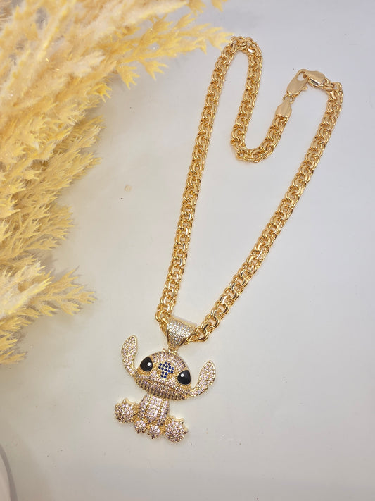 Cadena de Nudos 18imch con Stich en Vidrio Real