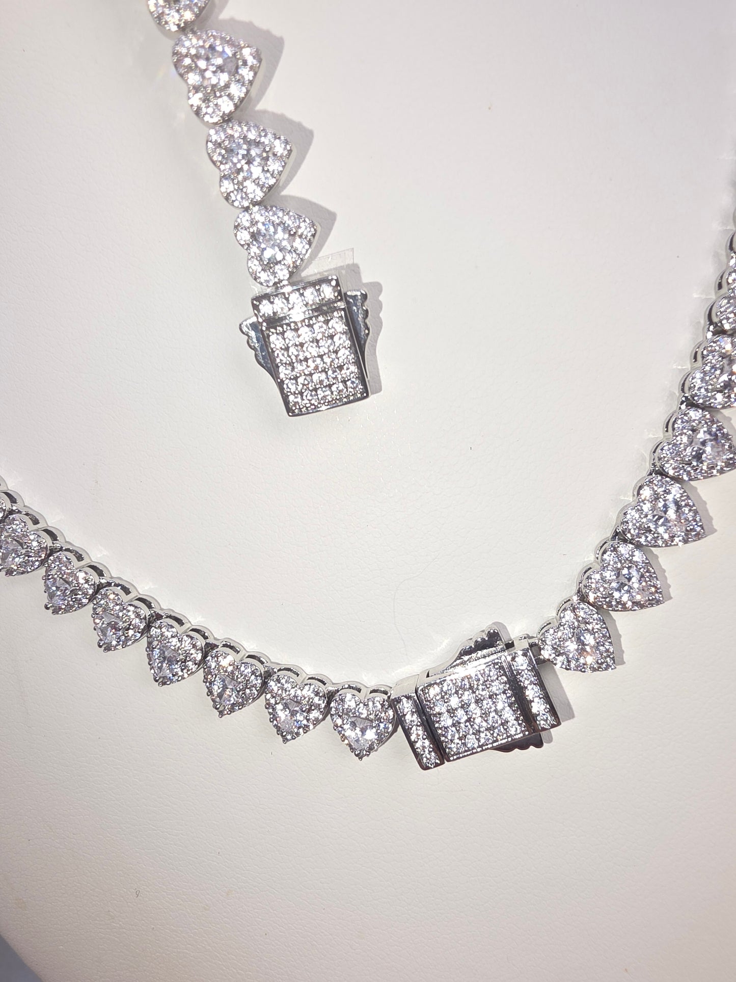 Small Silver Hearts Set in Real Glass