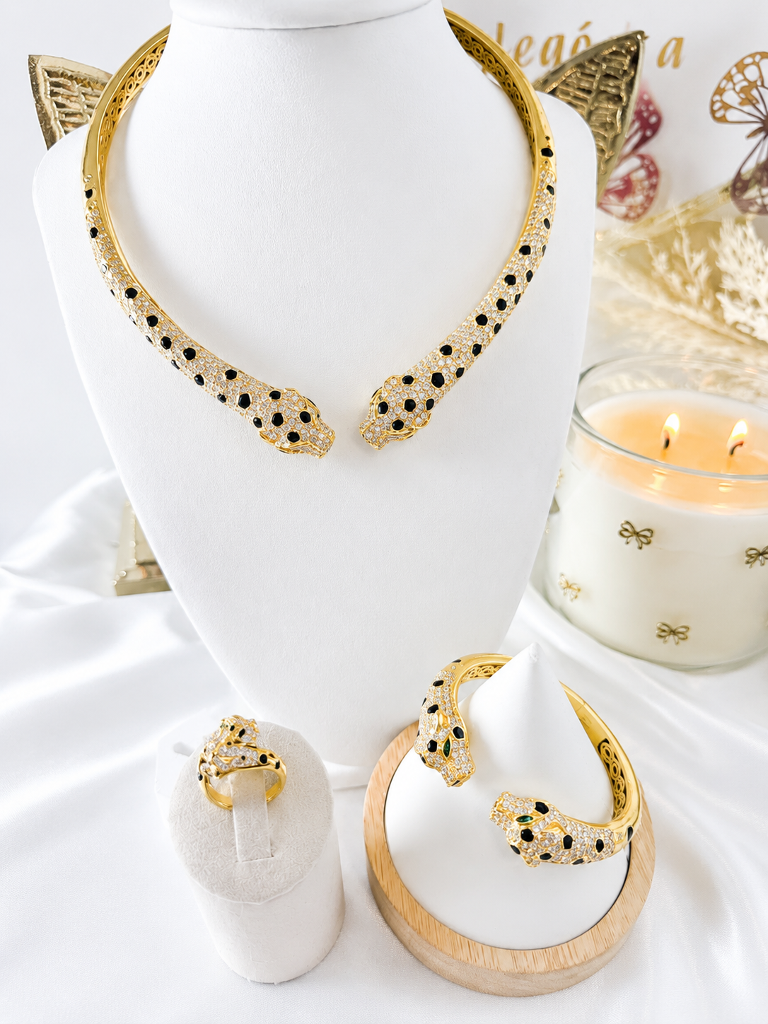 Gargantilla Leopardo- Gold y Silver se abre y se adapta
