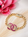 Pulsera CC en Vidrio Broche Mónaco 7inch