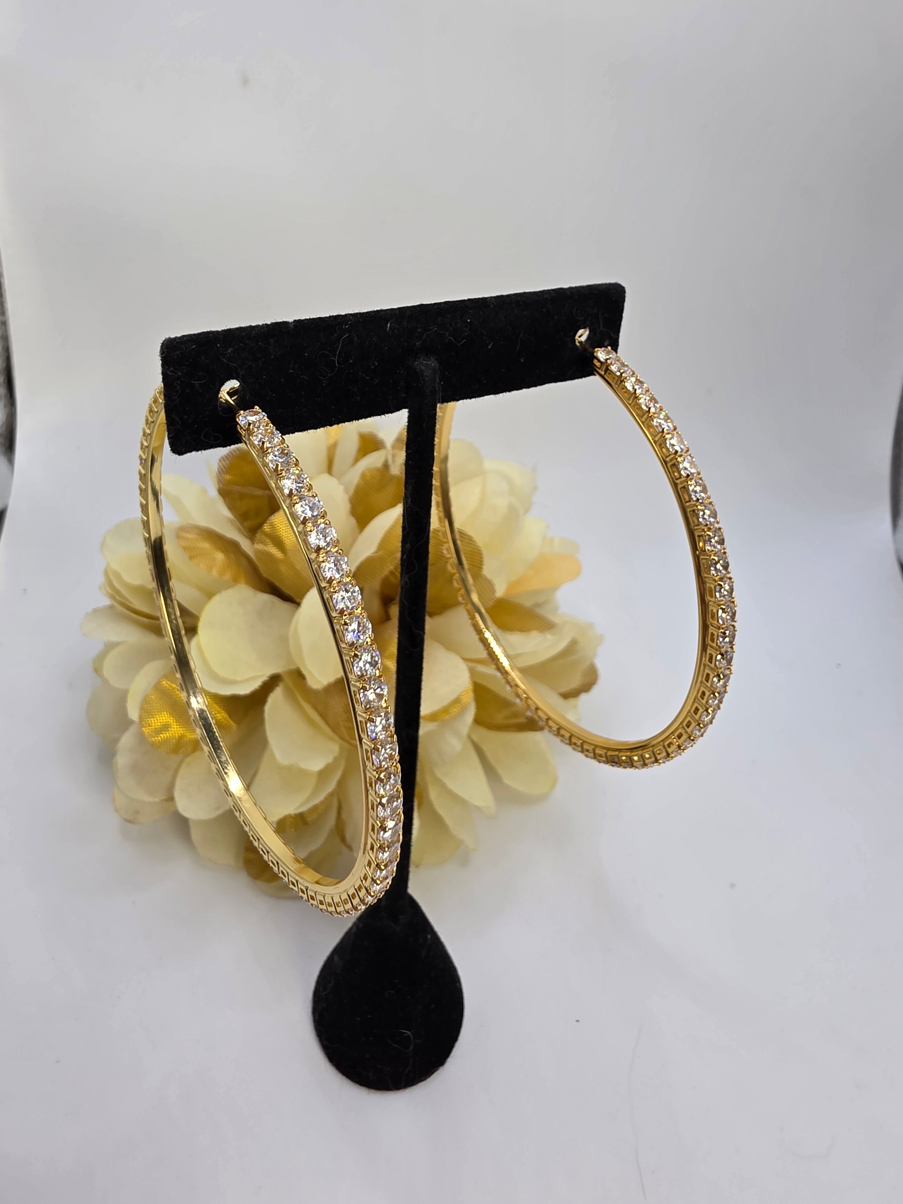 75mm Real Glass Hoops Karol G Gold / Silver