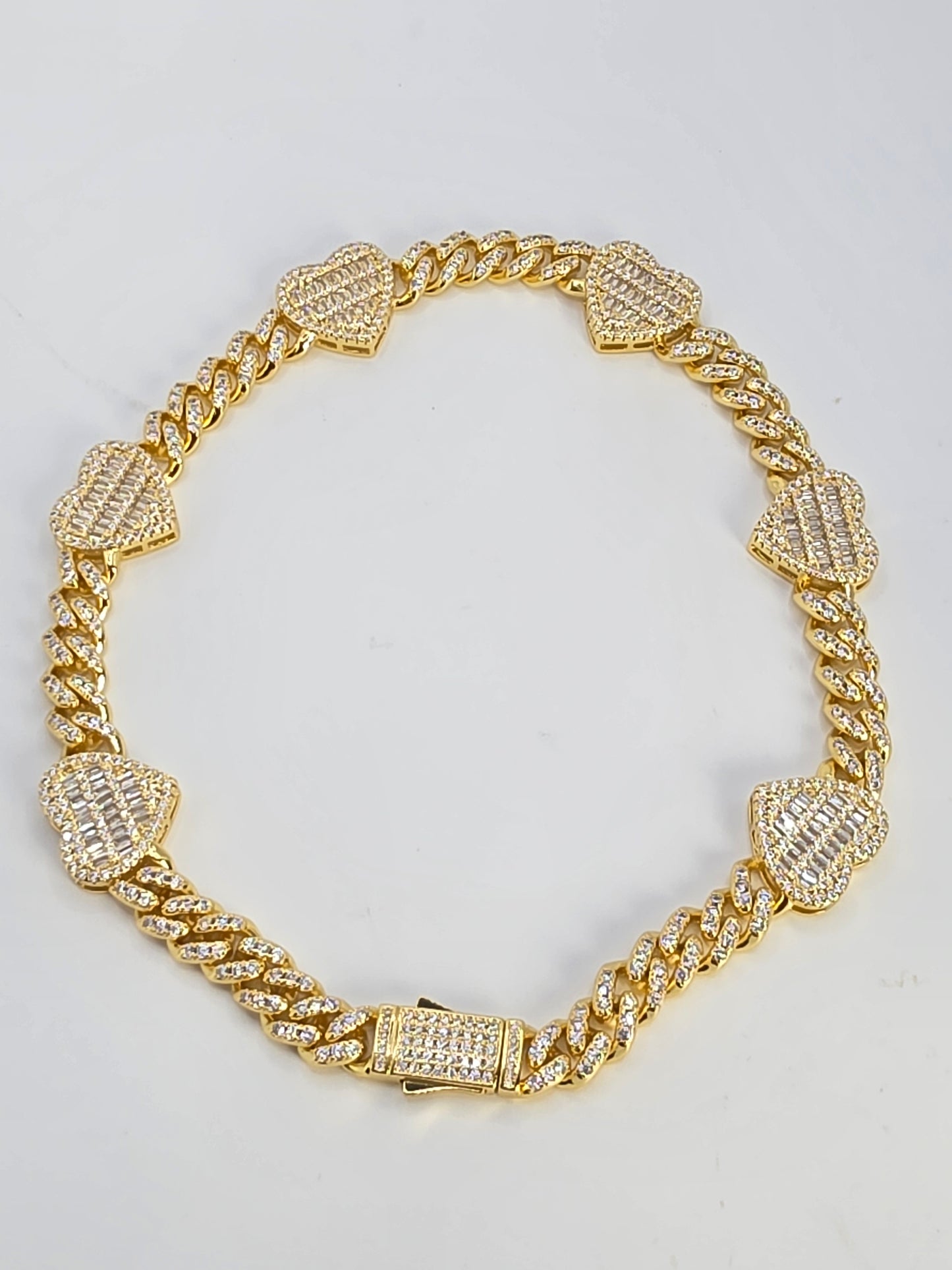 Gargantilla de Vidrio Real de Corazon/  cierre de Princesa Size 16inch