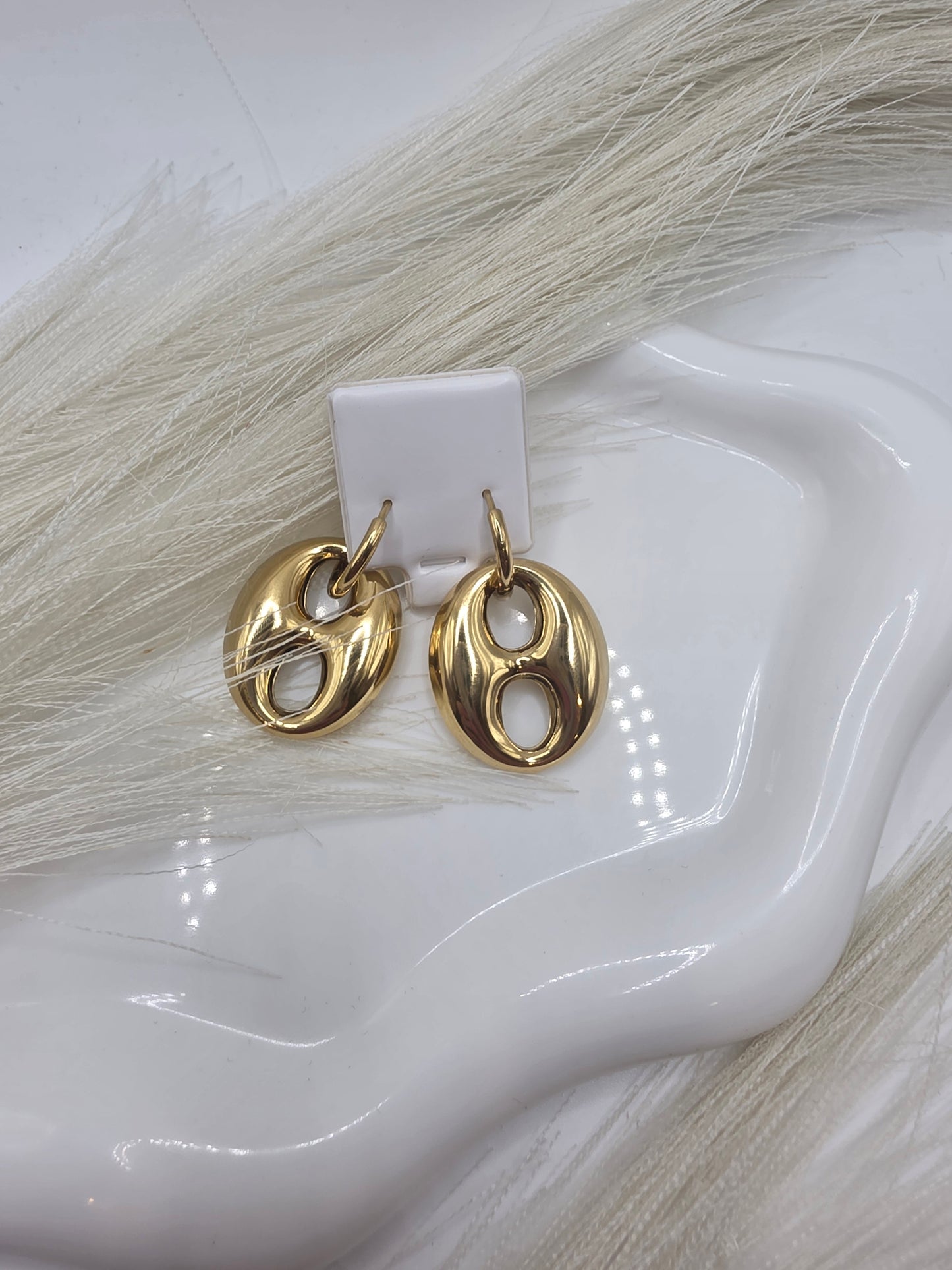 Aretes GG acero en laminado 14k