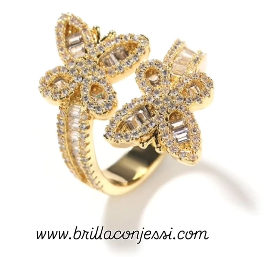 Anillo de Mariposa en Vidrio Picado