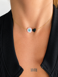 Cadena con Ojo turco Murano y Azabache  Real corazon