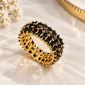 Anillo Banda Dloble Cristal  Real 5A