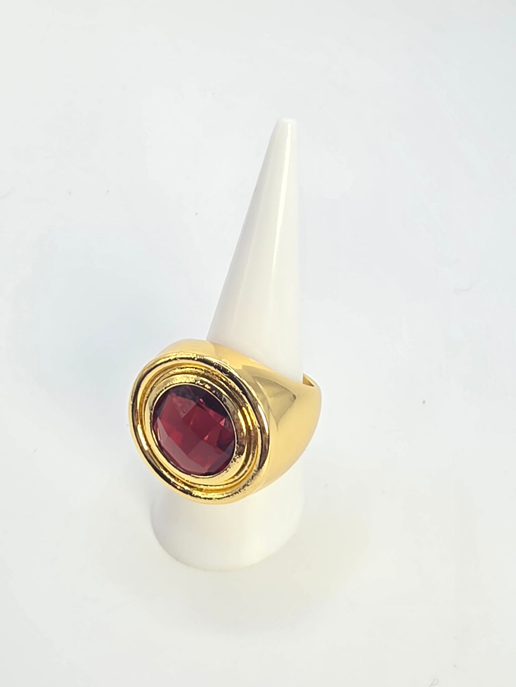 Red Crystal Ball Ring