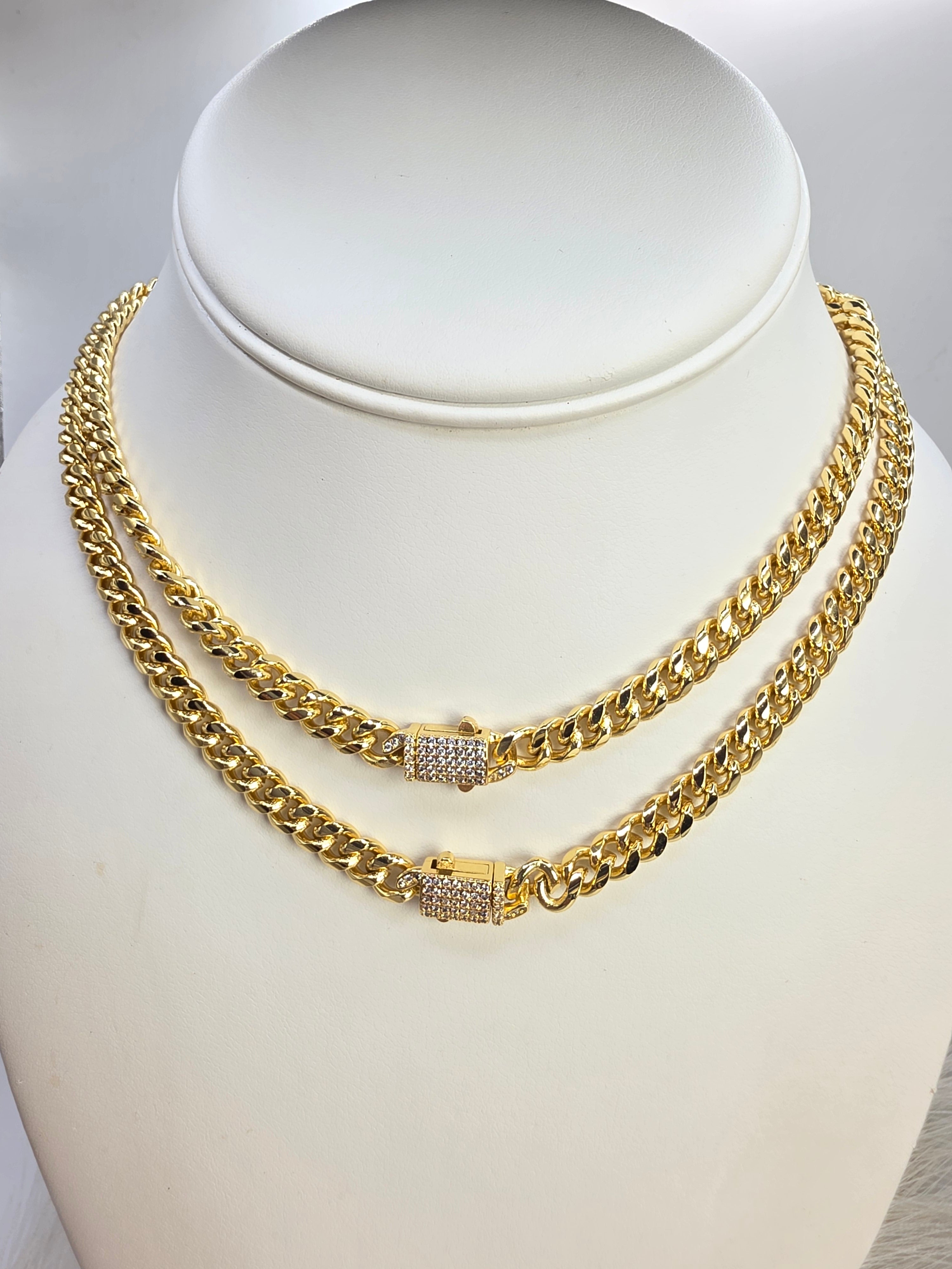 Cadena baby Mónaco de 6mm delgada Lamimado Oro 14k