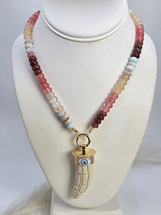 Fang and Turkish Eye Choker Size 18inch