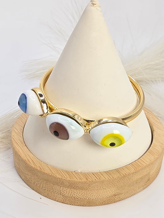 Brazalete 3 ojos de Vidrio Turco 7inch