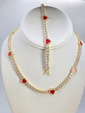 Set de tenis corazon Rojo en Vidrio