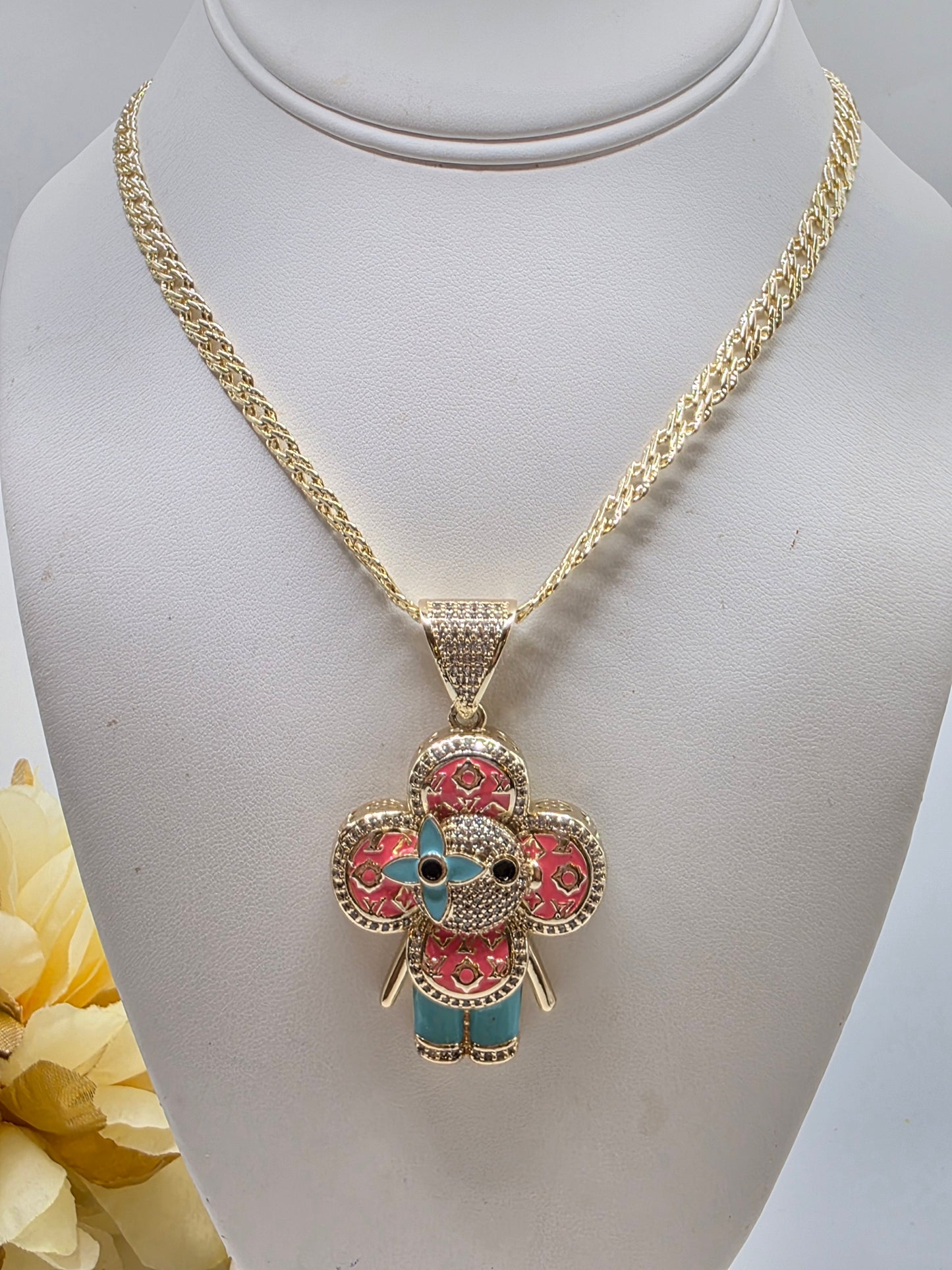 Viviana grande en Vidrio cadena de 18inch